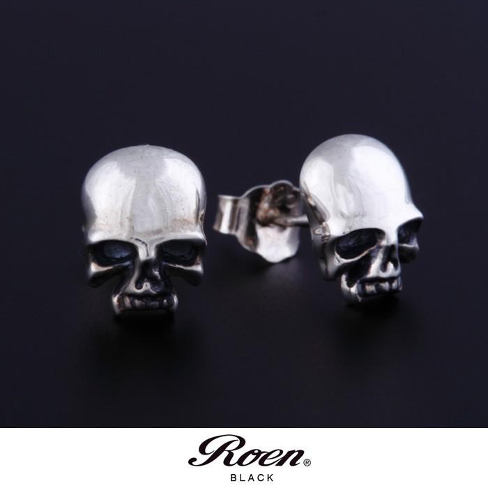 Roen BLACK ロエンブラック シルバースカル スタッドピアス シルバー SILVER925 | Roen