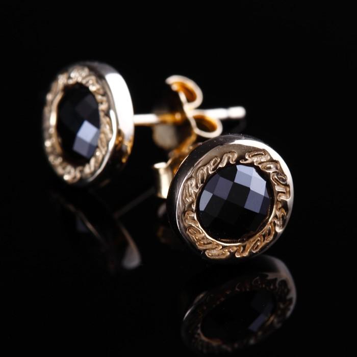 Roen BLACK ロエンブラック ジルコニア サークルスタッドピアス ゴールド ブラック | Roen | 01