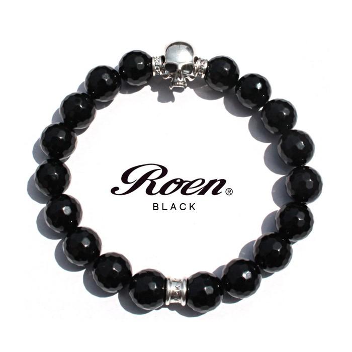 ロエン ブラック Roen BLACK オニキス ブレスレット メンズ パワーストーン シルバー925 ジルコニア スカル SILVER925 | Roen