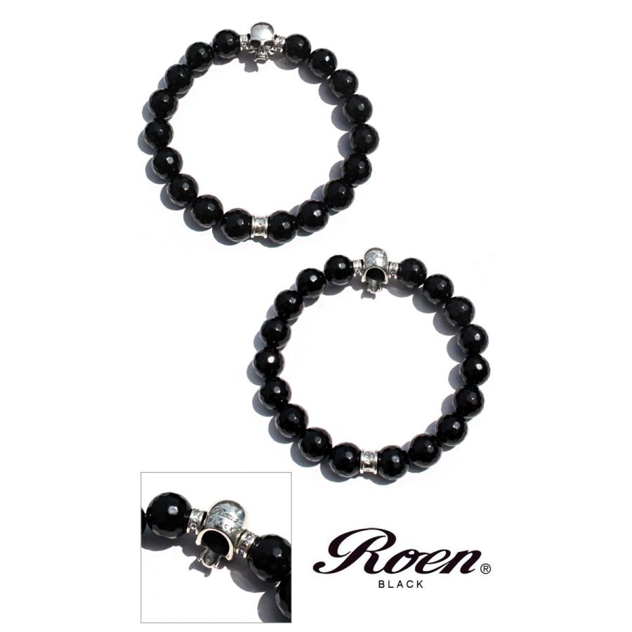 ロエン ブラック Roen BLACK オニキス ブレスレット メンズ パワーストーン シルバー925 ジルコニア スカル SILVER925 | Roen | 01