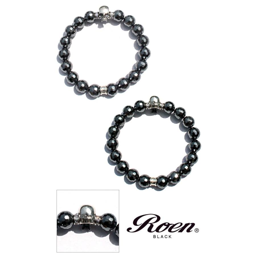 ロエン ブラック Roen BLACK カットtype ヘマタイトブレスレット メンズ パワーストーン 天然石 スカル SILVER925 | Roen | 01