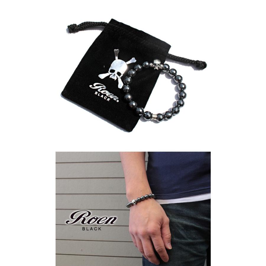 ロエン ブラック Roen BLACK カットtype ヘマタイトブレスレット メンズ パワーストーン 天然石 スカル SILVER925 | Roen | 02