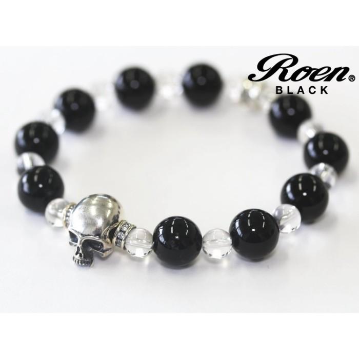 RoenBLACK ロエン アクセサリー オニキス クリスタル スカル ブレスレット 数珠 パワーストーン メンズ アクセサリー | Roen