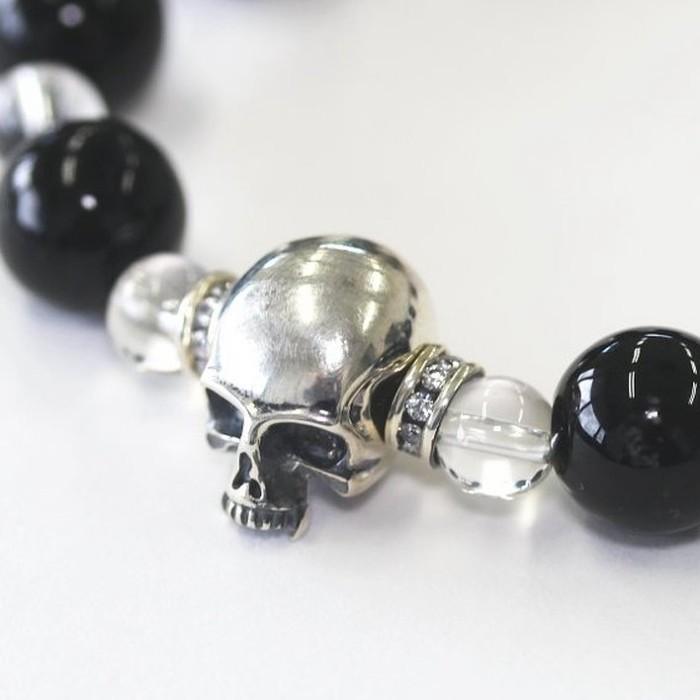 RoenBLACK ロエン アクセサリー オニキス クリスタル スカル ブレスレット 数珠 パワーストーン メンズ アクセサリー | Roen | 01