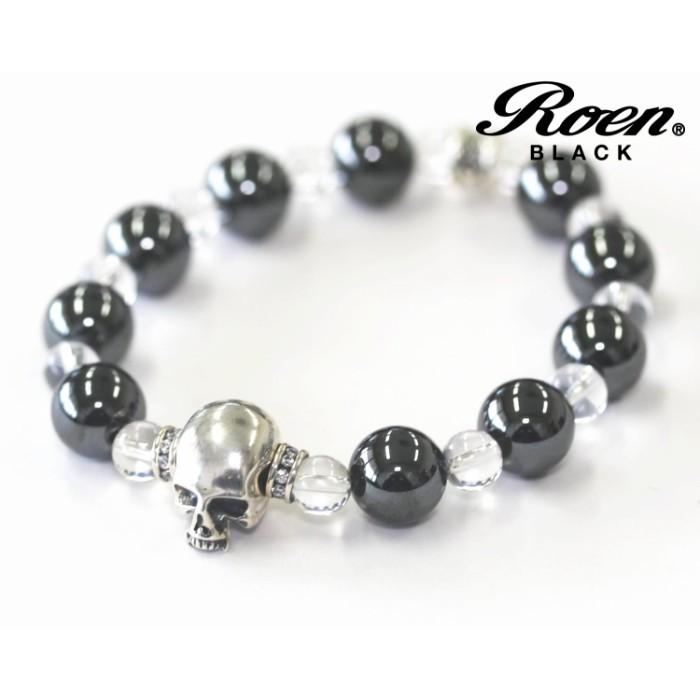 RoenBLACK ロエン アクセサリー ヘマタイト 数珠 パワーストーン クリスタル スカル ブレスレット メンズ レディース | Roen
