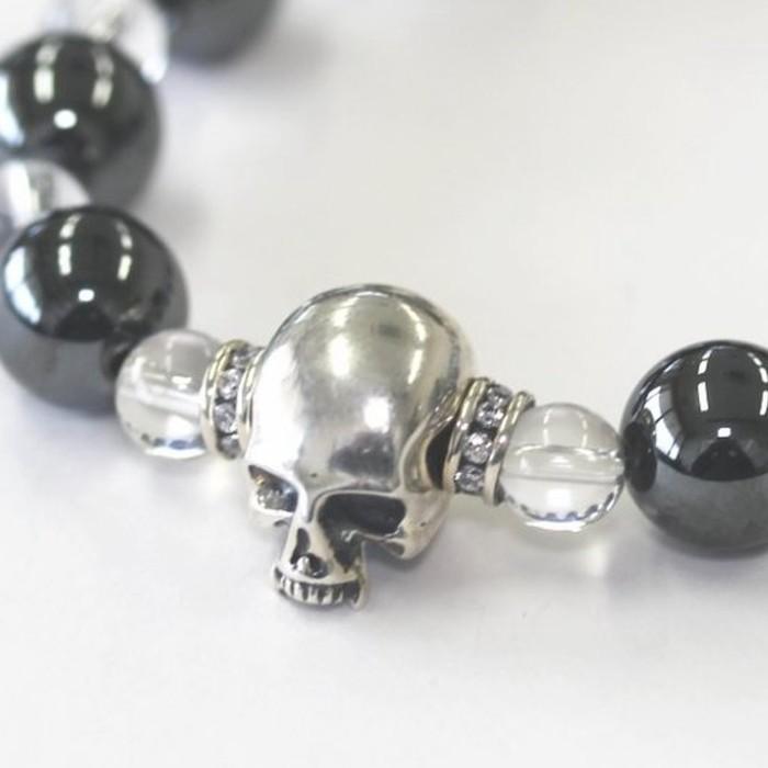 RoenBLACK ロエン アクセサリー ヘマタイト 数珠 パワーストーン クリスタル スカル ブレスレット メンズ レディース | Roen | 01