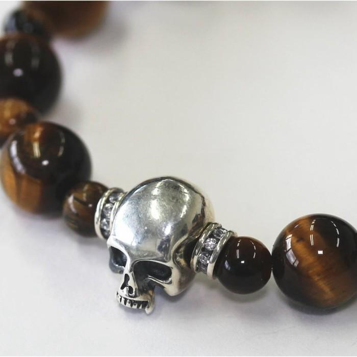 RoenBLACK ロエン アクセサリー タイガーアイ スカル ブレスレット 数珠 パワーストーン メンズ おしゃれ | Roen | 01