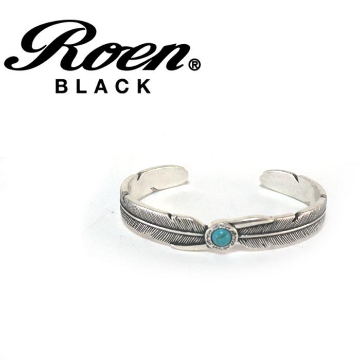 Roen BLACK ロエンブラック フェザーバングル ハウライトターコイズ ブレスレット ro-302 シルバー アクセサリー メンズ | Roen