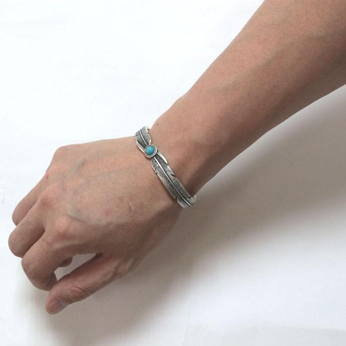 Roen BLACK ロエンブラック フェザーバングル ハウライトターコイズ ブレスレット ro-302 シルバー アクセサリー メンズ | Roen | 03