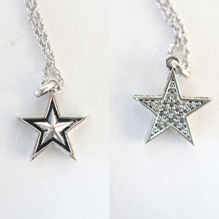Roen BLACK ロエンブラック スターパヴェネックレス ro-601 星 アクセサリー メンズ シルバー | Roen | 01