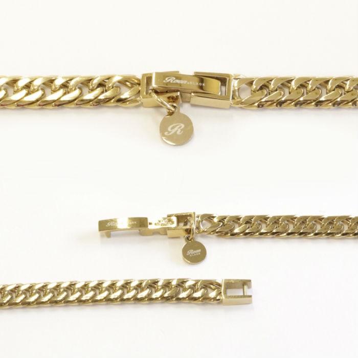 Roen BLACK ロエンブラック ６面ダブルキヘイネックレス 60cm RO-922 ステンレス ゴールド 金 喜平 ネックレス ユニセックス | Roen | 05