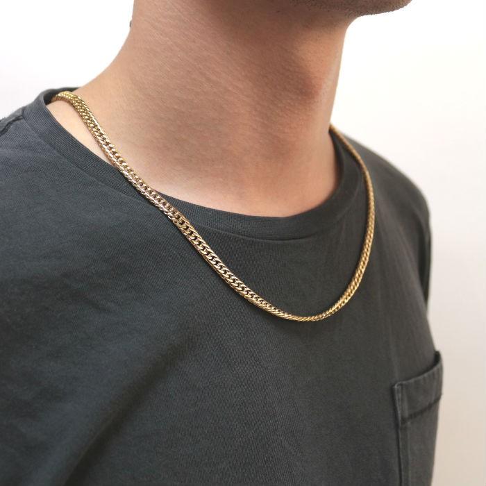 Roen BLACK ロエンブラック ６面ダブルキヘイネックレス 60cm RO-922 ステンレス ゴールド 金 喜平 ネックレス ユニセックス | Roen | 07