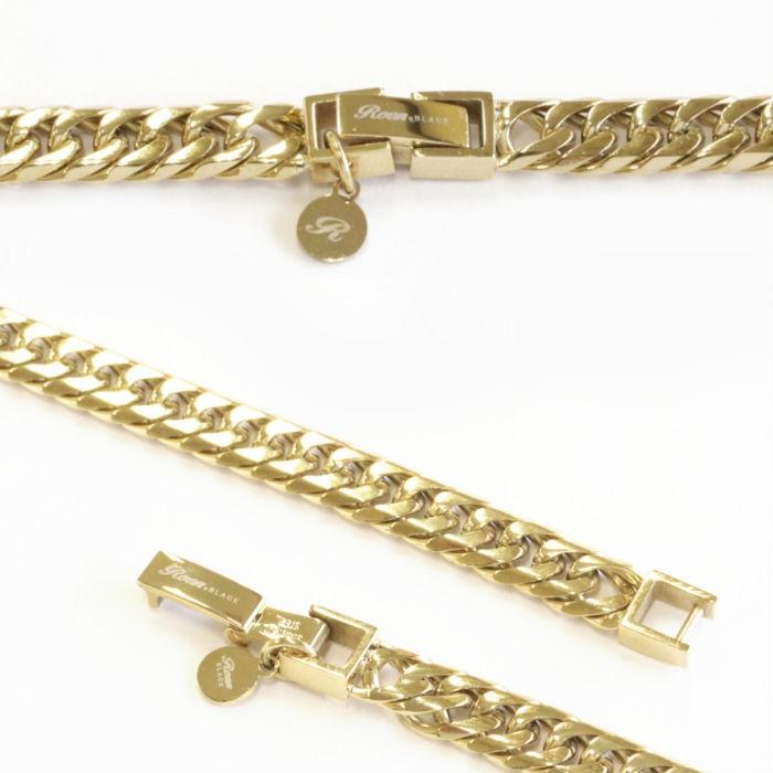 Roen BLACK ロエンブラック 6面 ダブル キヘイ ネックレス 60cm 喜平ネックレス ステンレス ゴールド 金 ユニセックス | Roen | 05