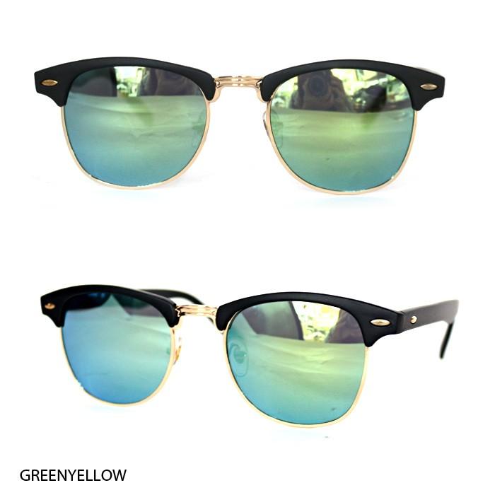 ミラーサングラス クラブマスターサングラス おしゃれ メンズ ファッション ブルー グリーン イエロー |  | 02