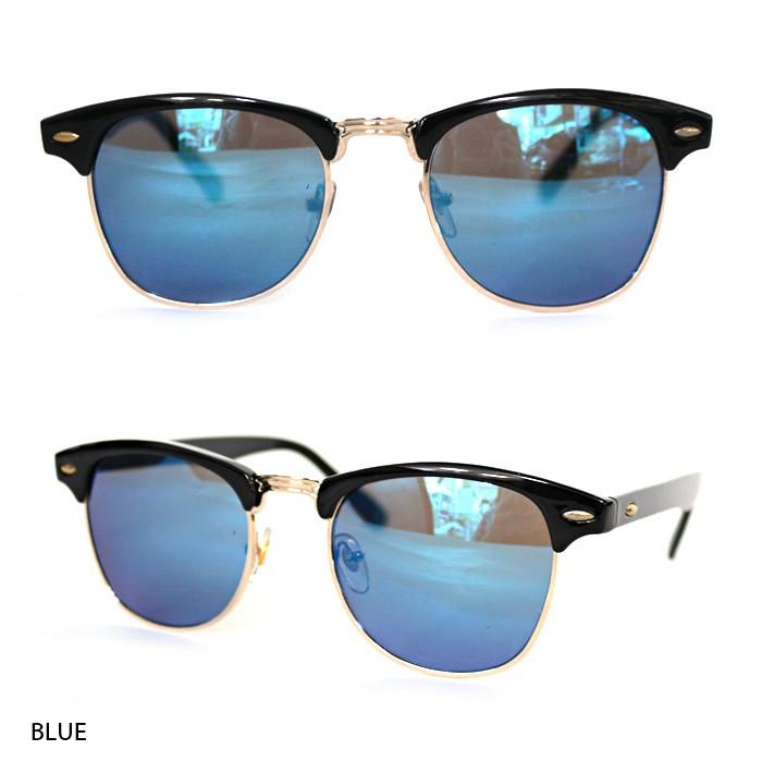 ミラーサングラス クラブマスターサングラス おしゃれ メンズ ファッション ブルー グリーン イエロー |  | 03