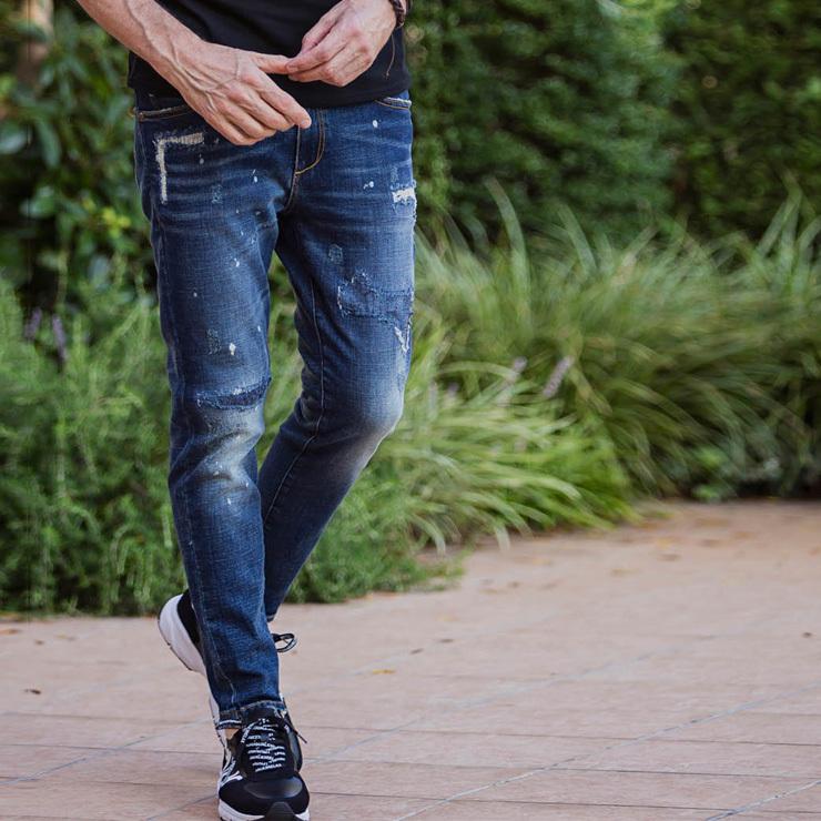 激安通販商品 1PIU1UGUALE3 RELAX(新品）クラッシュ＆ダメージ加工 ...