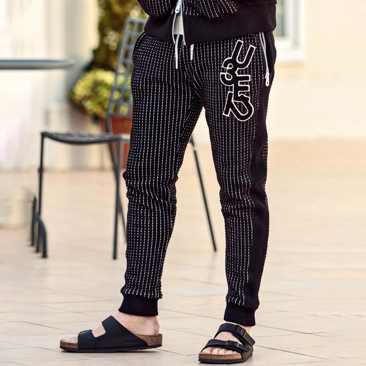 1PIU1UGUALE3 RELAX ウノピゥウノウグァーレトレ ランダムロゴワッフルリブパンツ メンズ ロングパンツ カジュアル | 1PIU1UGUALE3 RELAX | 09