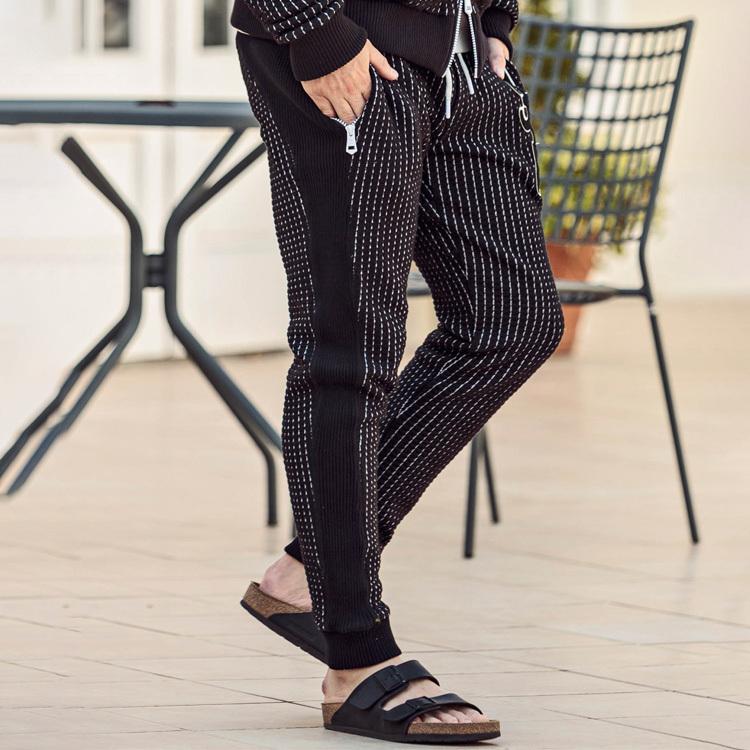 1PIU1UGUALE3 RELAX ウノピゥウノウグァーレトレ ランダムロゴワッフルリブパンツ メンズ ロングパンツ カジュアル | 1PIU1UGUALE3 RELAX | 11