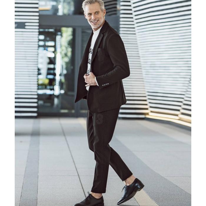 1PIU1UGUALE3 RELAX ウノピゥウノウグァーレトレ 3ロゴブラッシュドスラックス メンズ きれいめ カジュアル ボトム スリム ブランド おしゃれ | 1PIU1UGUALE3 RELAX | 13