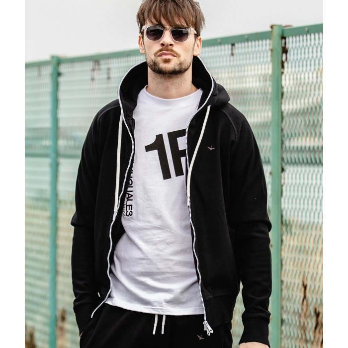 1PIU1UGUALE3 RELAX(ウノピゥウノウグァーレトレ)ダメージ加工ジップパーカー メンズ カジュアル スポーツ ジャージ フーディー クラッシュ おしゃれ ブランド シンプル 1PIU1UGUALE3 RELAX ウノピゥウノウグァーレトレ ダメージ加工ジップ