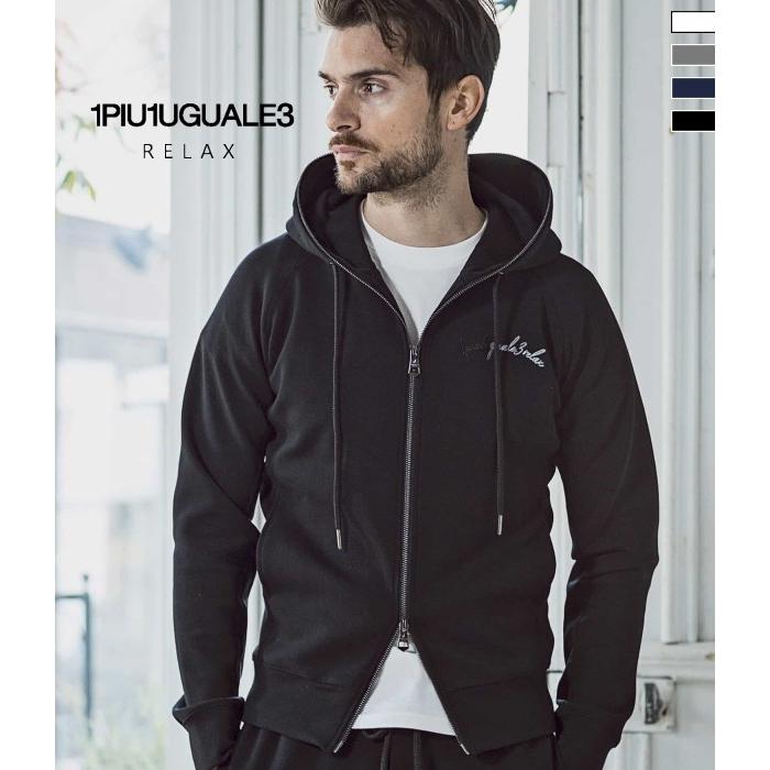 1PIU1UGUALE3 RELAX(ウノピゥウノウグァーレトレ)グラデーションロゴジップパーカー メンズ カジュアル スポーツ ジャージ フーディー おしゃれ ブランド 1PIU1UGUALE3 RELAX ウノピゥウノウグァーレトレ グラデーションロゴ