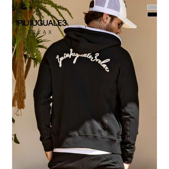 トップス 1piu1uguale3 BACK LOGO PARKA 1piu1uguale3 ウノピュウノウグァーレトレ BIG LOGO PARKA バック発泡