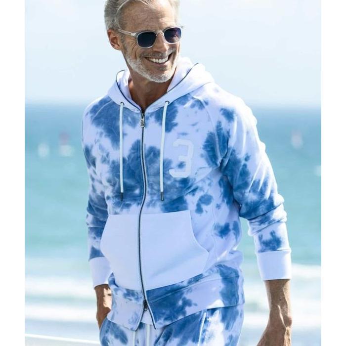 1PIU1UGUALE3 RELAX ウノピゥウノウグァーレトレ リラックス 3ロゴタイダイスウェットパーカー カジュアル スポーツ フーディー 1PIU1UGUALE3 RELAX ウノピゥウノウグァーレトレ リラックス 3ロゴ