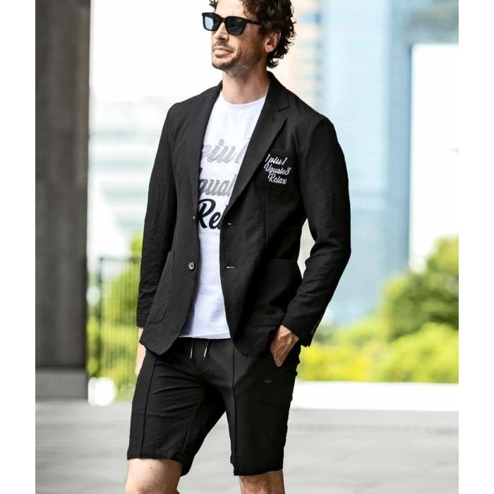 【新品】ウノピュウノ1piu1uguale3/シアサッカージャケット/カーキ6 1PIU1UGUALE3 RELAX ウノピゥウノウグァーレトレ リラックス