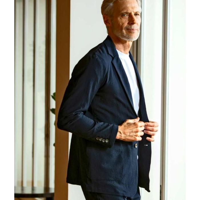 1 piu 1 uguale 3 ネイビー シアサッカーセットアップ6と5