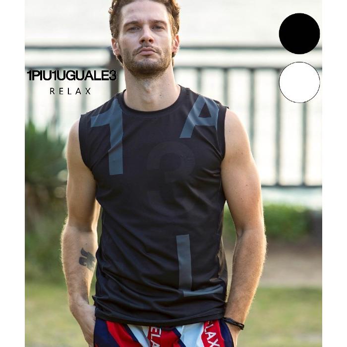 1piu1uguale3 Relax ウノピゥウノウグァーレトレ ランダムロゴラッシュガードタンクトップ メンズトップス カジュアル Uvカット サーフ マリンスポーツ Ust Upper Gate 通販 Yahoo ショッピング