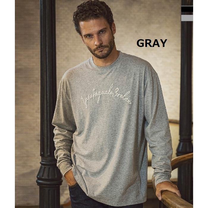 1PIU1UGUALE3 RELAX ウノピゥウノウグァーレトレ コード刺繍長袖Tシャツ メンズ ロンT トップス カジュアル 秋冬 ロゴ ルーズ ギフト プレゼント | 1PIU1UGUALE3 RELAX | 03