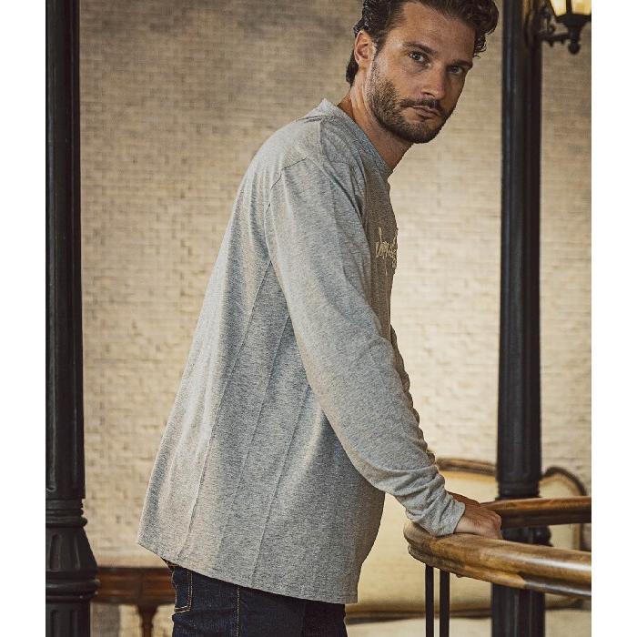 1PIU1UGUALE3 RELAX ウノピゥウノウグァーレトレ コード刺繍長袖Tシャツ メンズ ロンT トップス カジュアル 秋冬 ロゴ ルーズ ギフト プレゼント | 1PIU1UGUALE3 RELAX | 04