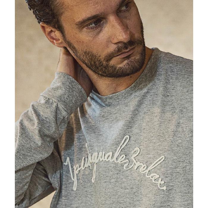 1PIU1UGUALE3 RELAX ウノピゥウノウグァーレトレ コード刺繍長袖Tシャツ メンズ ロンT トップス カジュアル 秋冬 ロゴ ルーズ ギフト プレゼント | 1PIU1UGUALE3 RELAX | 06