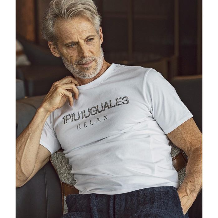 1PIU1UGUALE3 RELAX ウノピゥウノウグァーレトレ ランダムラインストーン半袖Tシャツ メンズ カットソー カジュアル 春夏 おしゃれ ブランド | 1PIU1UGUALE3 RELAX | 01