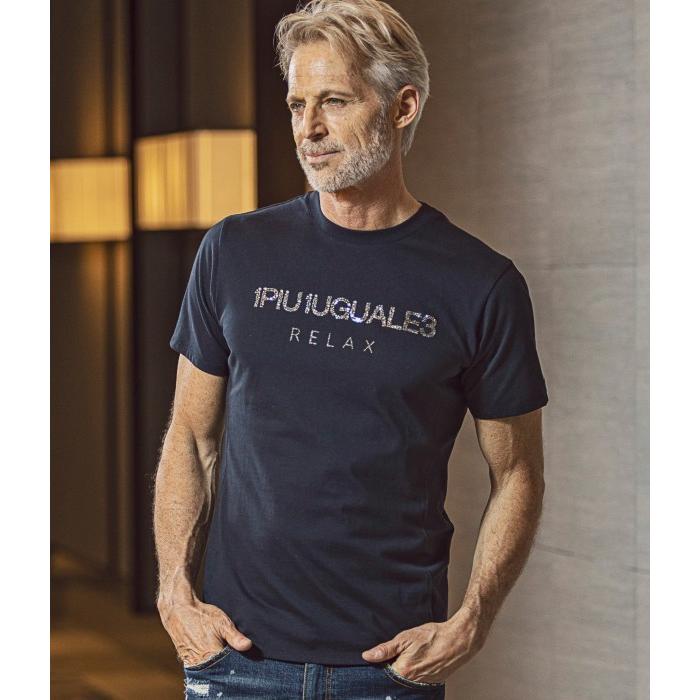 1PIU1UGUALE3 RELAX ウノピゥウノウグァーレトレ ランダムラインストーン半袖Tシャツ メンズ カットソー カジュアル 春夏 おしゃれ ブランド | 1PIU1UGUALE3 RELAX | 10