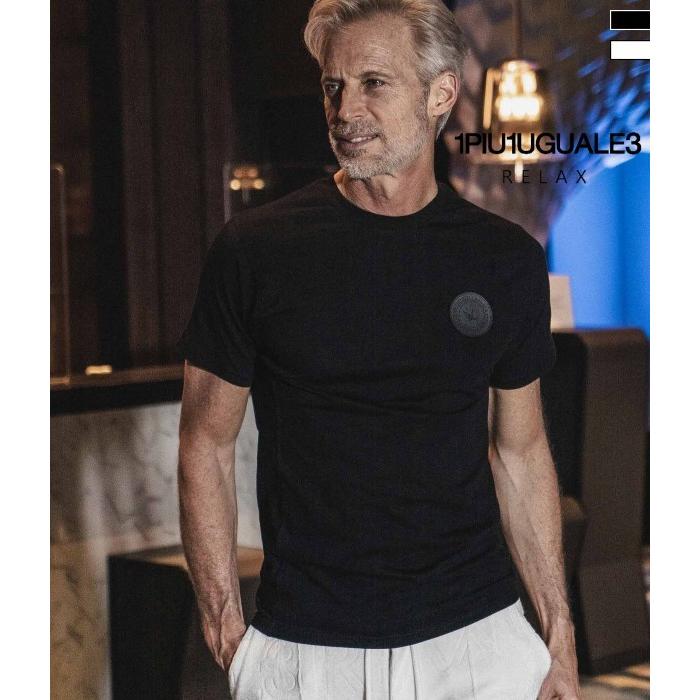 1PIU1UGUALE3 RELAX ウノピゥウノウグァーレトレ ラバーワッペン半袖Tシャツ カジュアル スポーツ おしゃれ ブランド | 1PIU1UGUALE3 RELAX