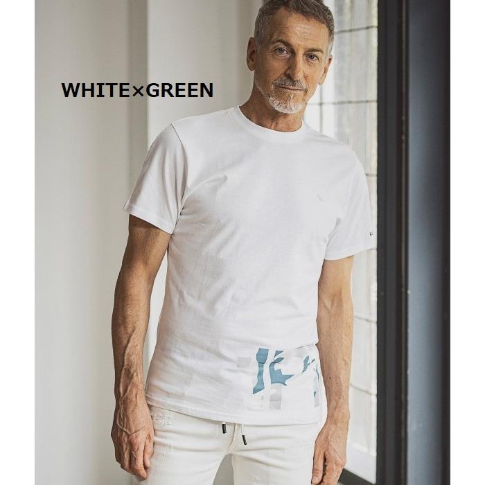 1PIU1UGUALE3 RELAX ウノピゥウノウグァーレトレ カモ柄ロゴ半袖Tシャツ カットソー カジュアル 迷彩 おしゃれ ブランド | 1PIU1UGUALE3 RELAX | 14