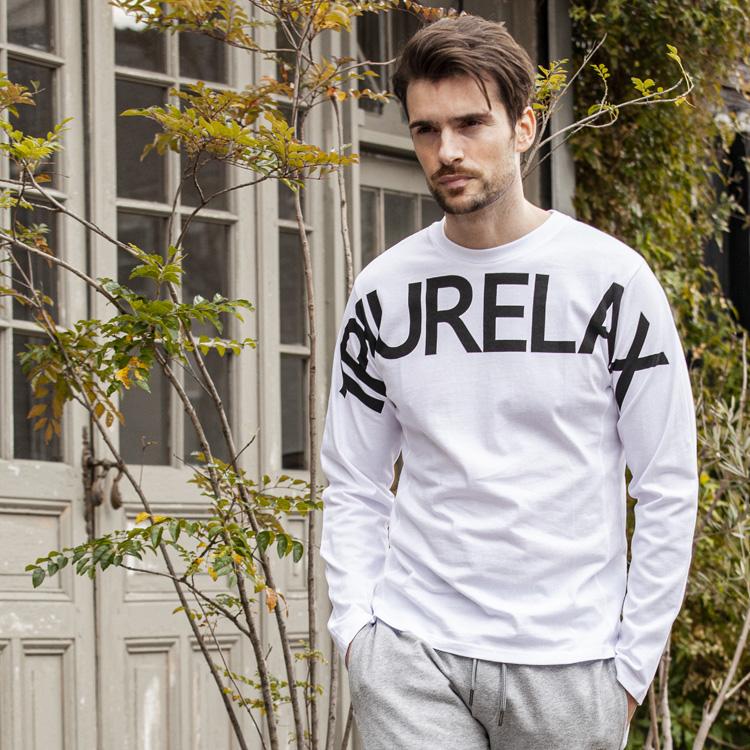 新品Lサイズ ビッグロゴ ロングTシャツ ウノピゥウノウグァーレトレ リラックス 1PIU1UGUALE3 RELAX(ウノピゥウノウグァーレトレ リラックス