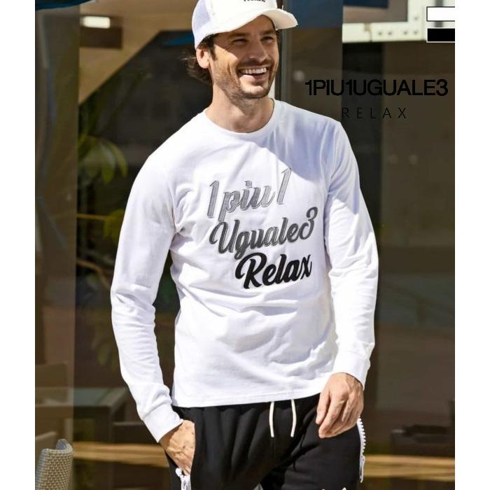 1PIU1UGUALE3 RELAX ウノピゥウノウグァーレトレ リラックス グラデーションアップリケロングTシャツ 長袖 ロンT カットソー カジュアル | 1PIU1UGUALE3 RELAX