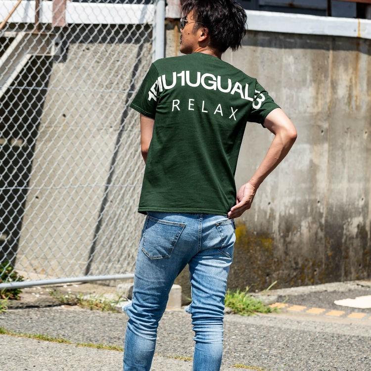 ウノピゥウノウグァーレトレリラックス 1PIU1UGUALE3 RELAX バックロゴプリントTシャツ 半袖tee トップス | 1PIU1UGUALE3 RELAX | 21