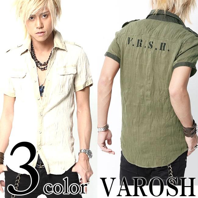 ヴァロッシュ VAROSH ウォッシュ半袖ミリタリーシャツ | VAROSH