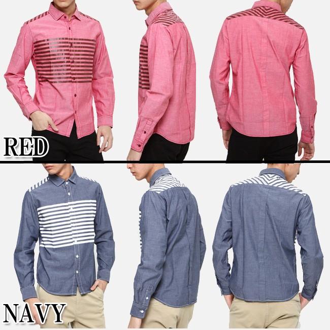 VAROSH ヴァロッシュ　シャンブレープリントボーダーシャツ | VAROSH | 01