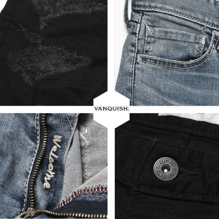 VANQUISH ヴァンキッシュ ニークラッシュリメイクストレッチスキニーデニム スキニーパンツ ジーパン | VANQUISH | 09
