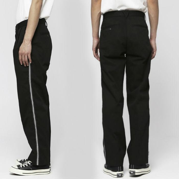 SALE 60%OFF VANQUISH ヴァンキッシュ サイドラインワイドチノパンツ メンズ ラインパンツ 太め ビッグシルエット ストリート ベージュ ブラック | VANQUISH | 05