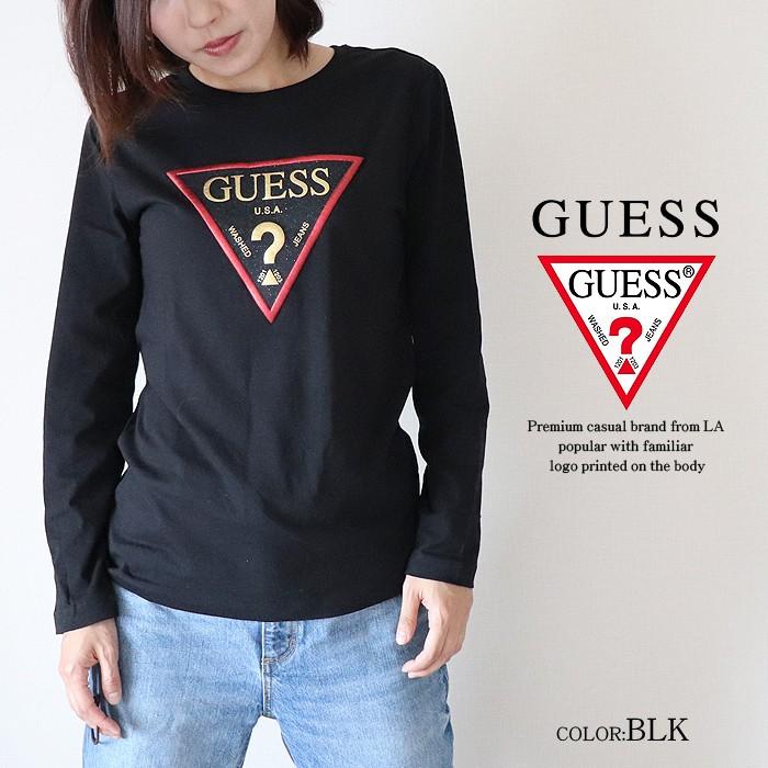 [SALE 36%OFF] GUESS ゲス レディース プリント 長袖 Tシャツ ロンTEE ウィメンズ シンプル ホワイト ブラック ロゴT トライアングルロゴ | GUESS | 03