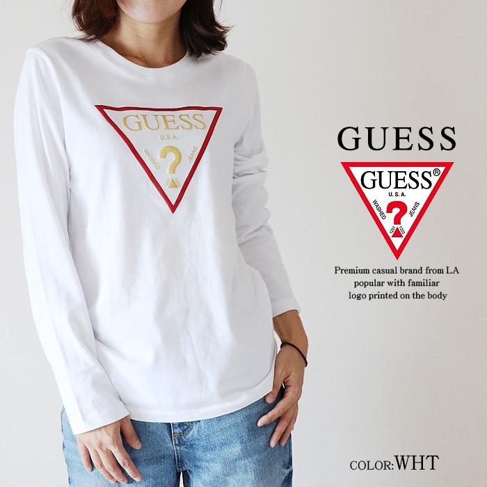 [SALE 36%OFF] GUESS ゲス レディース プリント 長袖 Tシャツ ロンTEE ウィメンズ シンプル ホワイト ブラック ロゴT トライアングルロゴ | GUESS | 06