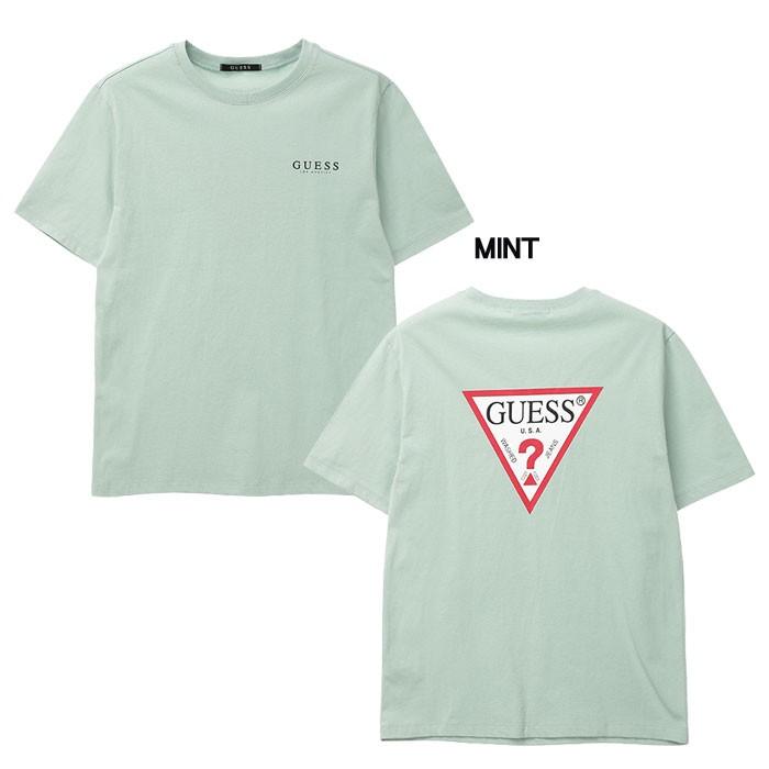 Guess(ゲス) スクラブ ビッグ エンボロゴ半袖Tシャツ GUESS Tシャツ メンズ 半袖
