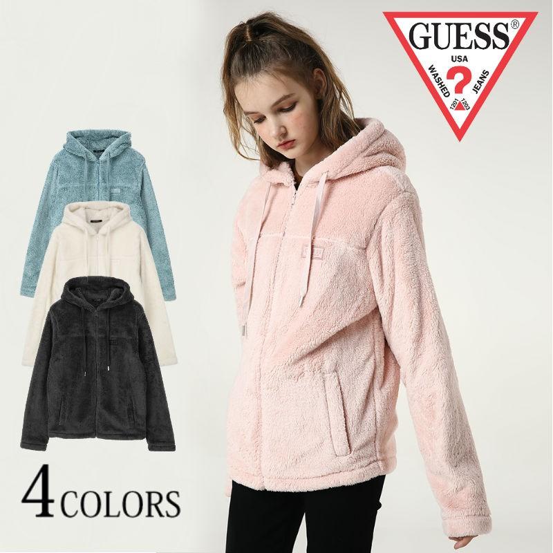 GUESS ゲス ミニワッペンフリースパーカー フーディー ボア GUESS ゲス ミニワッペンフリースパーカー フーディー ボア