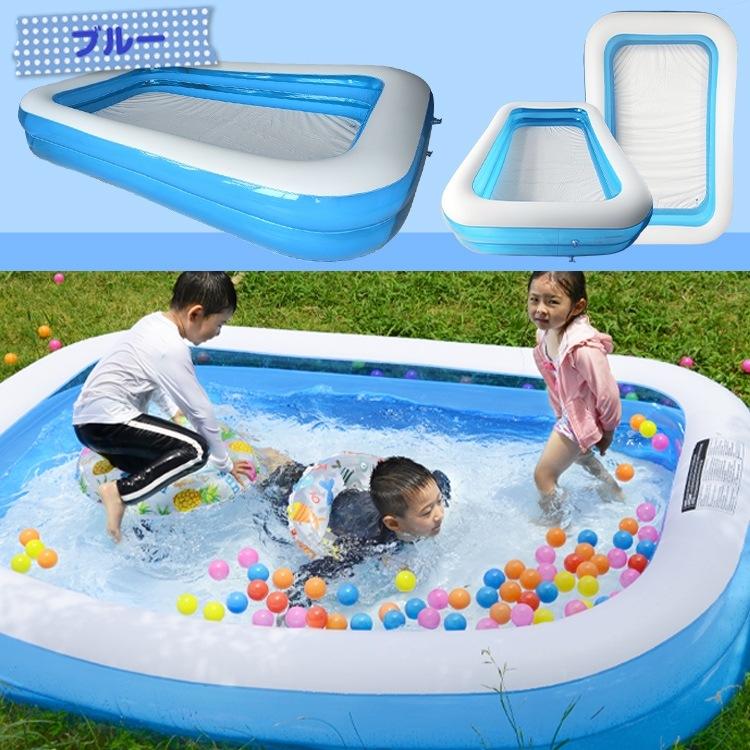 特大 ビニールプール 大型 プール おもちゃ ゲーム プール 水遊び プール子供用 夏休み 家庭用 大きい ファミリー 2気室 262cm×170cm 水遊び レジャー |  | 09
