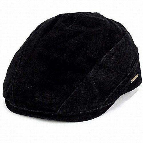 STETSON ハンチング ステットソン 帽子 メンズ スエード ハンチング 秋冬 防寒/ブラック 黒 L(約58cm) キャスケット